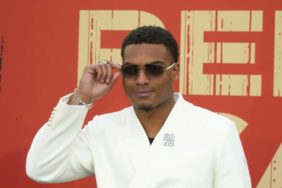 Will Johnson shows off his sense of style at the 2025 NFL draft. © Kirby Lee-Imagn Images