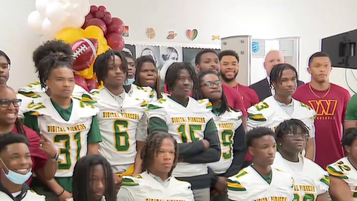 Commanders rookies visit Digital Pioneers Academy football team – NBC4 Washington