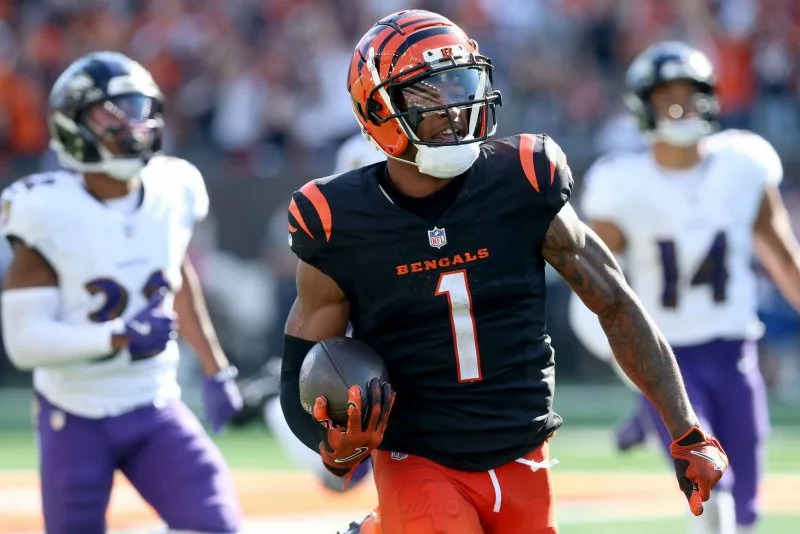 Wide receiver Ja'Marr Chase and the Cincinnati Bengals will face the Washington Commanders in a preseason game Aug. 18 on ESPN. File Photo by John Sommers II/UPI