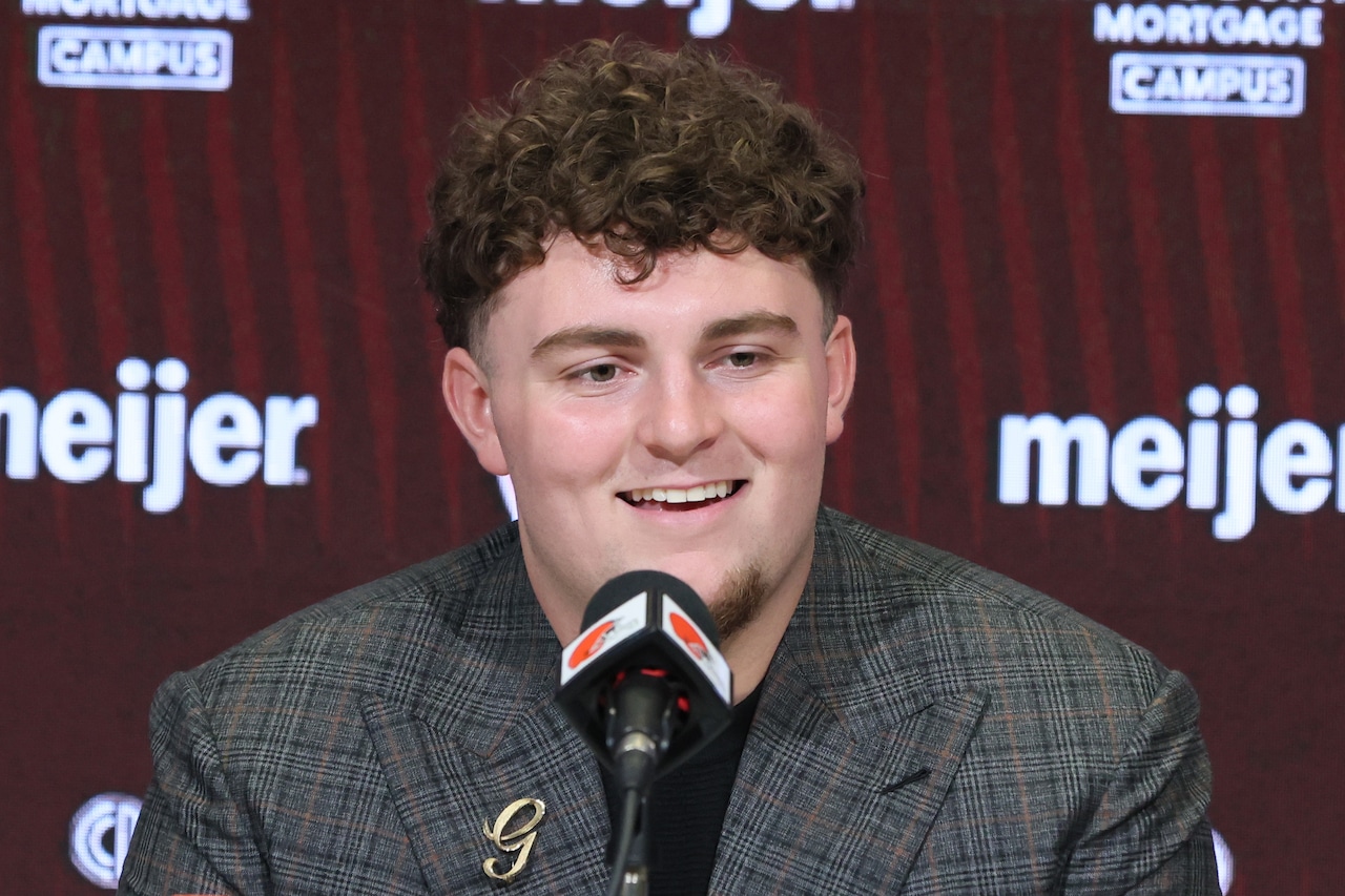 Cleveland Browns introduce their first round draft pick, DT Mason Graham