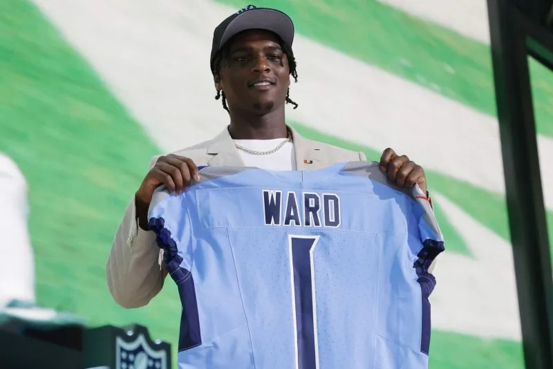 Quarterback Cam Ward, the No. 1 overall pick in the 2025 NFL Draft, and the Tennessee Titans will host the Minnesota Vikings at 8 p.m. Aug. 22 on CBS. File Photo by Tannen Maury/UPI