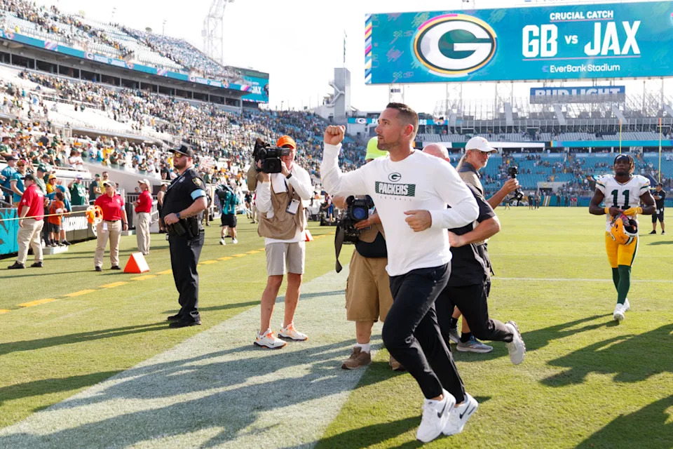 Green Bay Packers HC Matt LaFleur after the game against the Jacksonville Jaguars at EverBank Stadium.© Morgan Tencza-Imagn Images