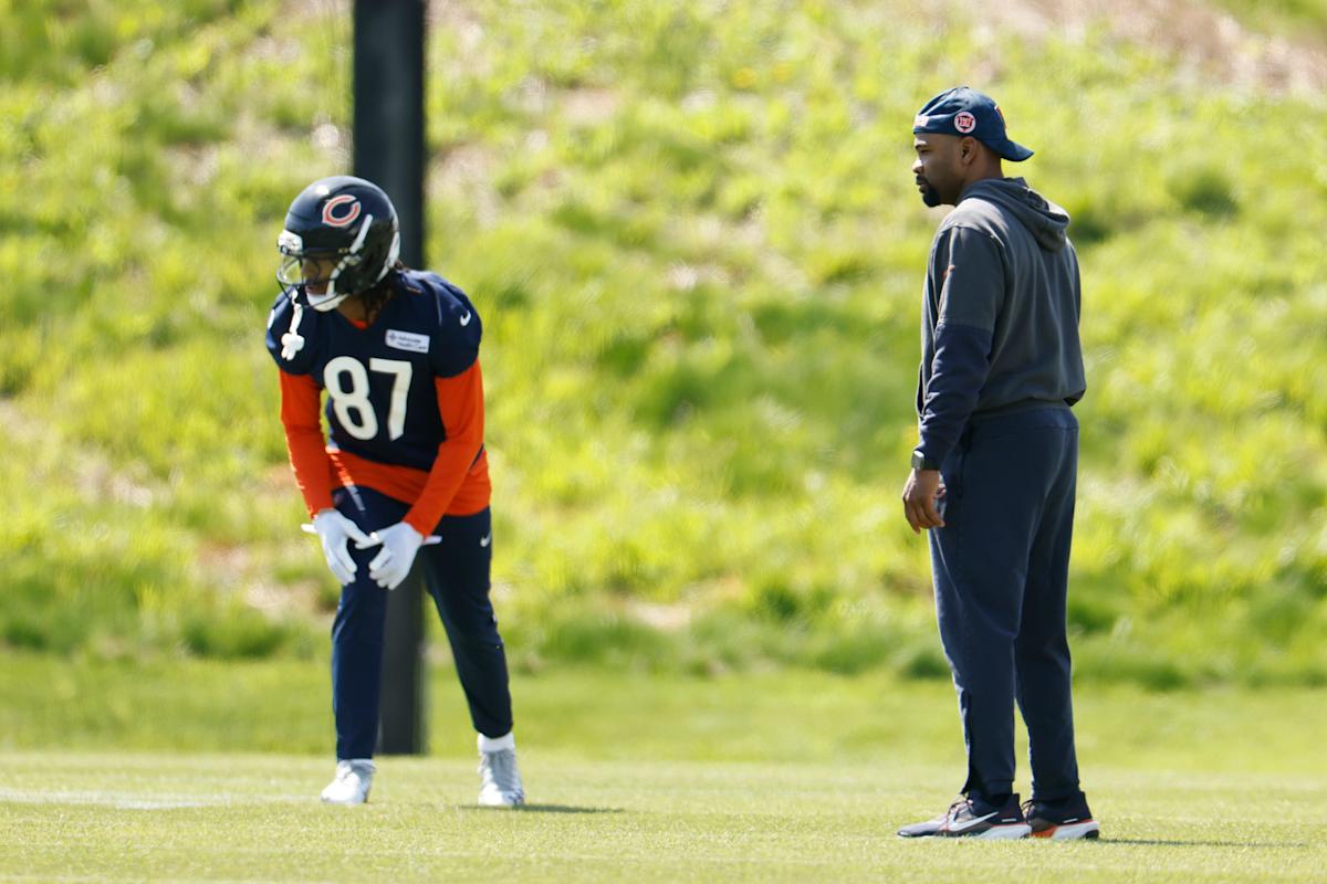 Bears WR Luther Burden exits rookie minicamp practice with potential injury