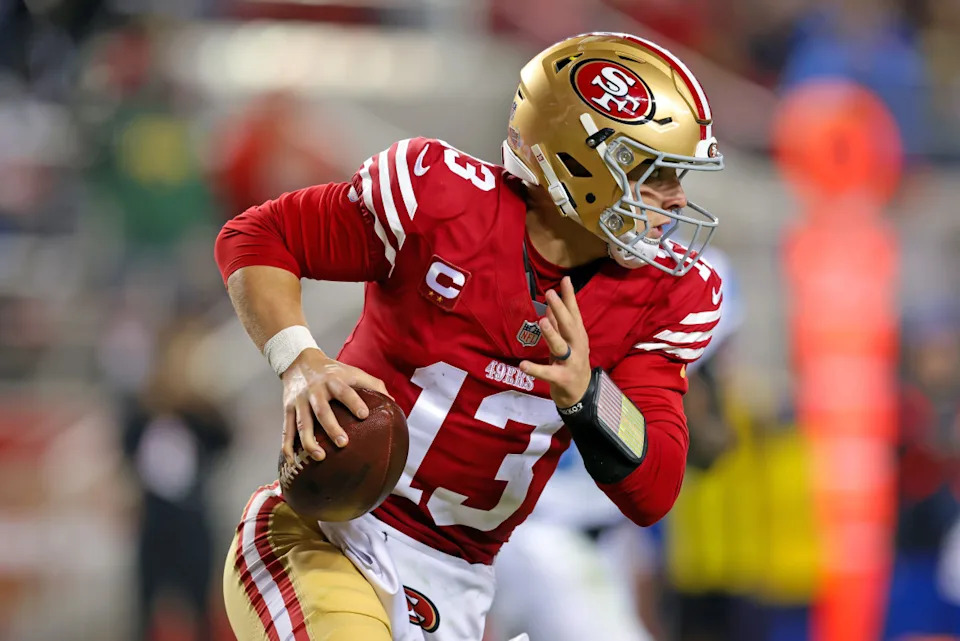 San Francisco 49ers quarterback Brock Purdy (13) during the game against the Detroit Lions at Levi's Stadium.Sergio Estrada-Imagn Images