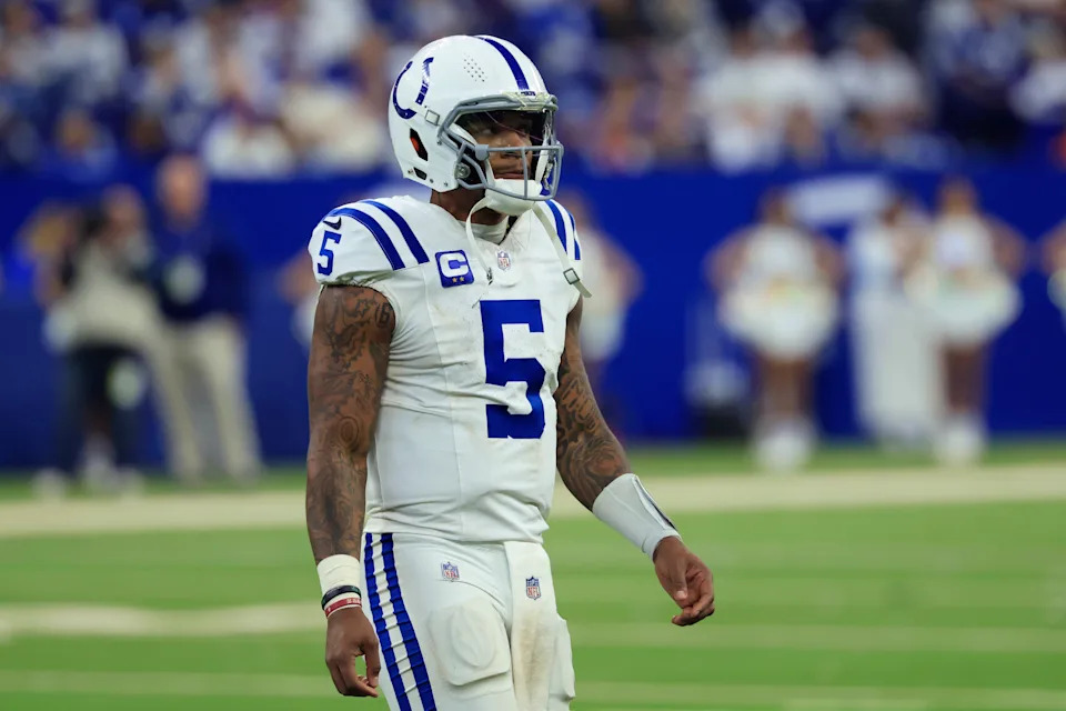 Anthony Richardson will be competing with Daniel Jones for the Colts' starting quarterback job. (Photo by Justin Casterline/Getty Images)