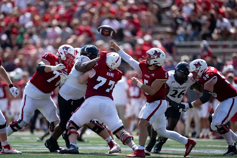 Brett Gabbert with the Miami RedHawks