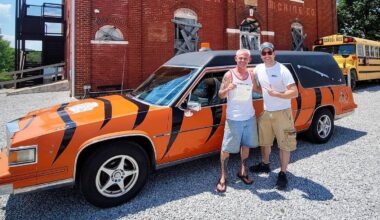 This Bengals-themed hearse is for sale. Its origin is still a mystery