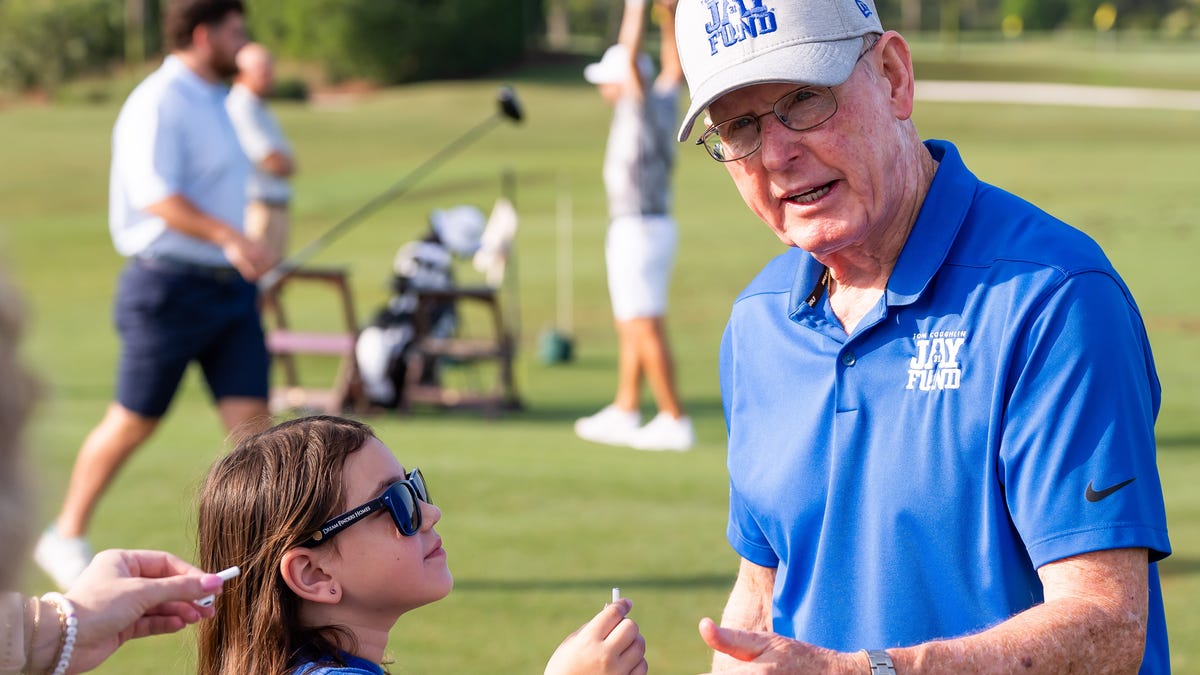 Former Jaguars coach Tom Coughlin celebrates 30 years of Jay Fund golf