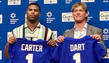 Abdul Carter, Jaxson Dart 'chasing greatness,' not NY Giants ghosts