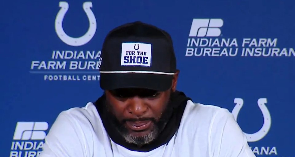 Reggie Wayne at a press conference.