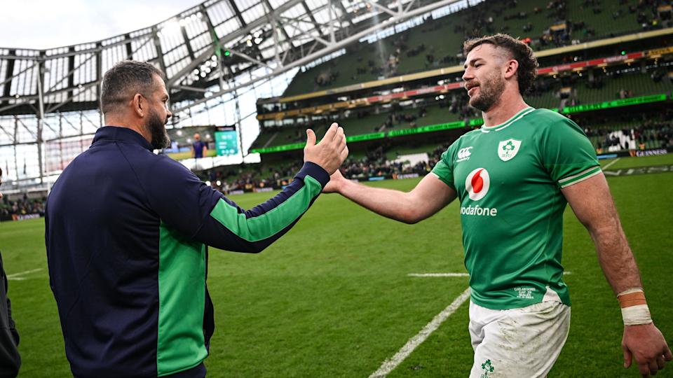 Andy Farrell and Caelan Doris