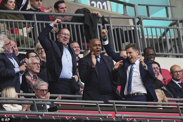 John Textor (L) is launching a plan for a takeover of Crystal Palace which could threaten the future of Steve Parish (R) at the club