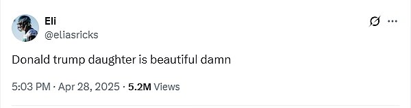 Rick's love note for Trump has been viewed on X by over 5million people in less than a month