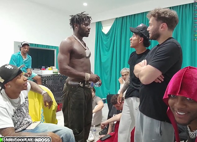 The 36-year-old later appeared topless on Ross' social media stream to discuss the incident