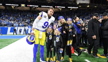 Matthew Stafford sat in first class of a recent flight while his family was in coach