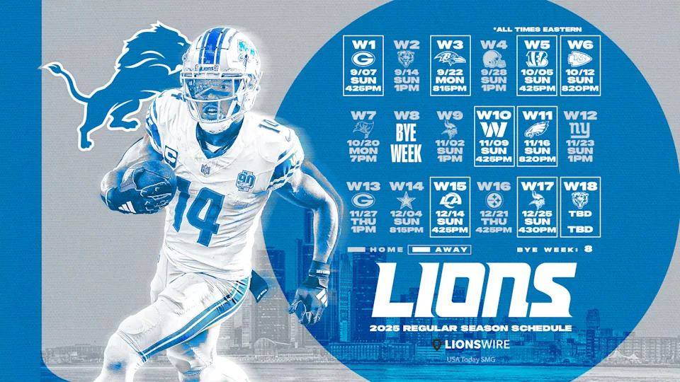 Detroit Lions 2025 schedule