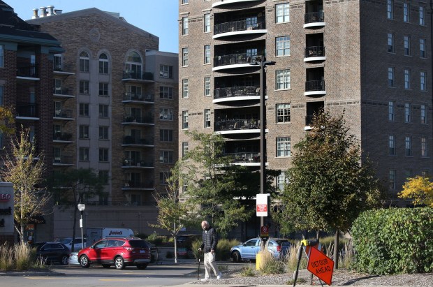 Apartments and condos in downtown Arlington Heights on Sept. 29,...