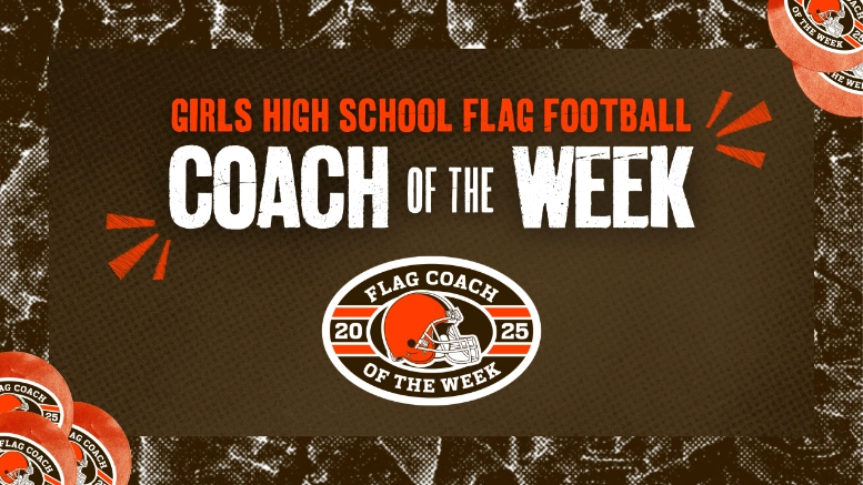 Cleveland Browns Girls' Flag Football Coach of the Week Award winners