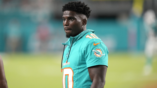  The Indianapolis Colts' Minecraft-style NFL schedule allegedly mocked Tyreek Hill. (AP Photo/Wilfredo Lee)(AP)