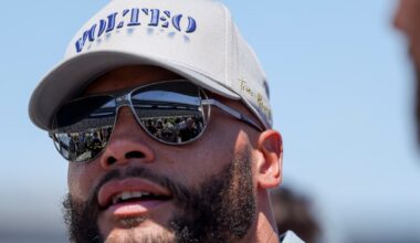 Dallas Cowboys’ Dak Prescott makes appearance at Texas Motor Speedway for NASCAR race