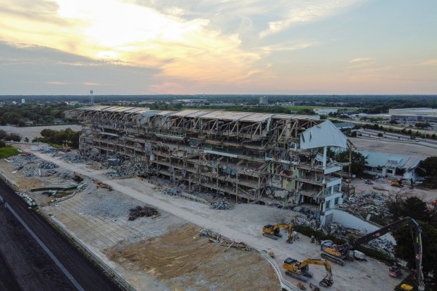 Demolition continues at the former Arlington International Racecourse in Arlington...