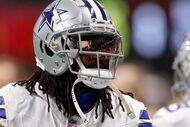 Dallas Cowboys cornerback Trevon Diggs (7) stands on the field before a game against the...