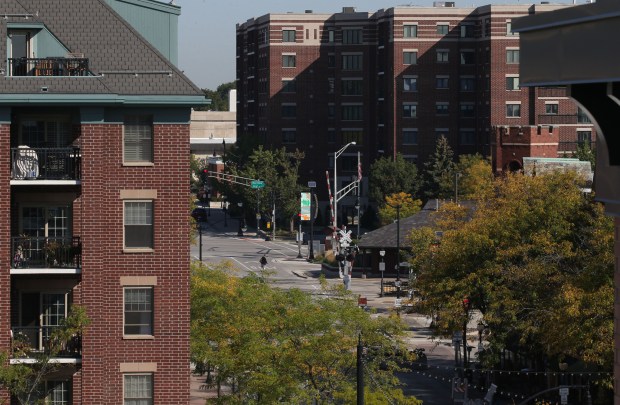 Condos and apartments in downtown Arlington Heights on Sept. 29,...