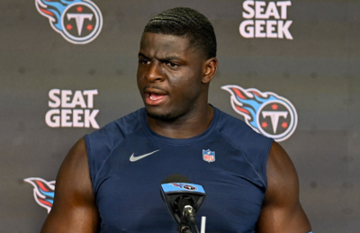Oluwafemi Oladejo says he feels good being an edge rusher at Tennessee Titans, but he's not satisfied