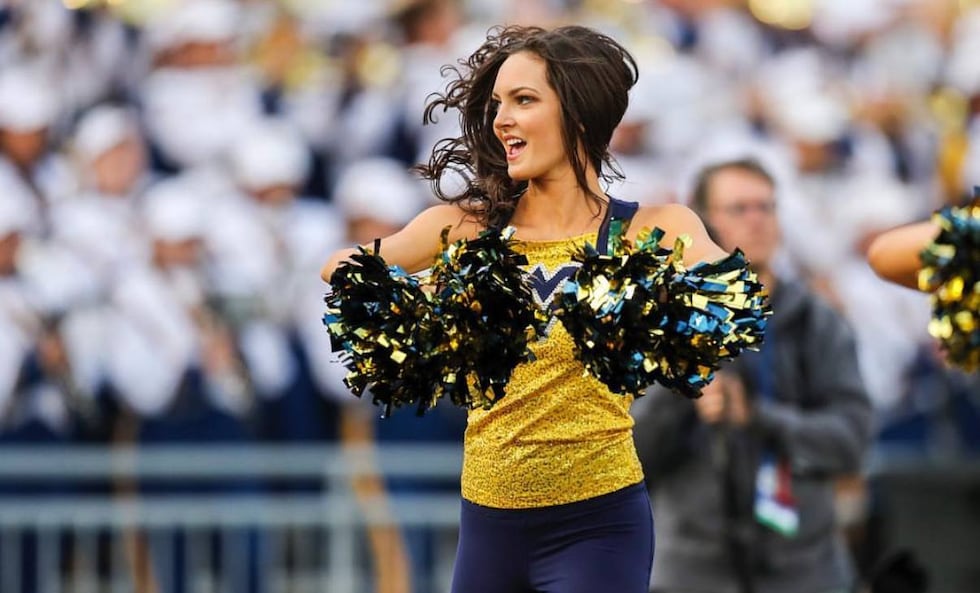 Gillian Cappadona cheering at WVU