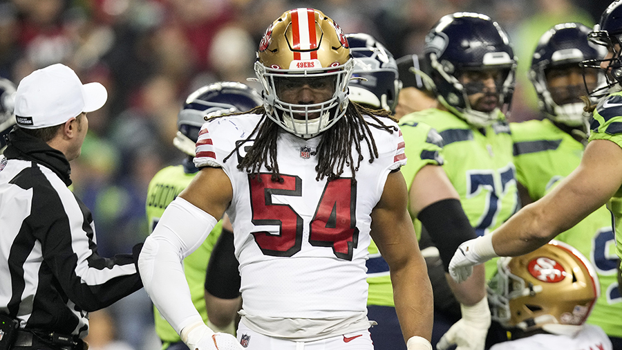 San Francisco 49ers Fred Warner Seahawks 2022...