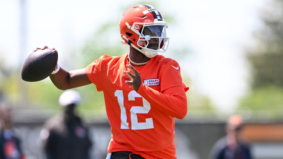 Sanders made his Browns debut in rookie minicamp over the weekend