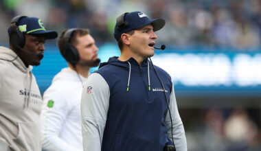 Seattle Seahawks head coach Mike Macdonald...