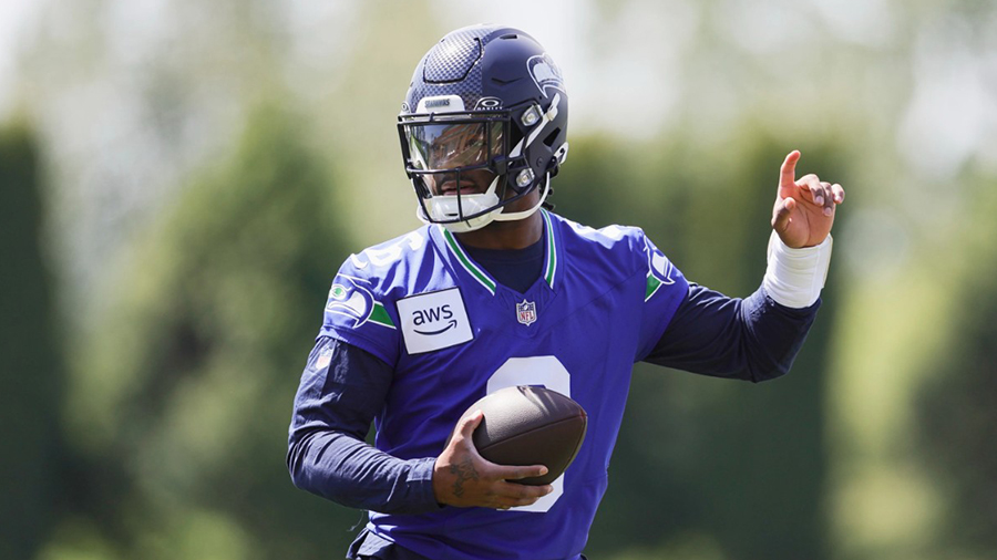 Seattle Seahawks Jalen Milroe rookie minicamp 2025...