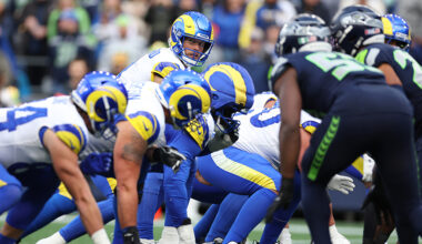 Seattle Seahawks Los Angeles Rams Matthew Stafford 2024 pre-snap...