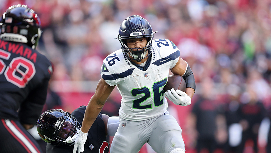 Seattle Seahawks Zach Charbonnet...