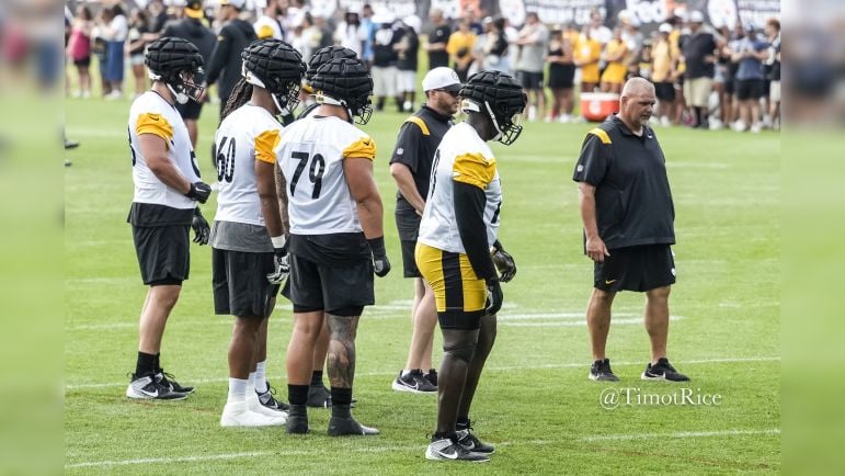 Pat Meyer offensive line Steelers training camp