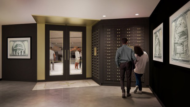 Rendering of The Trust, presented by M&T Bank. The Trust, one of the three new club memberships being offered to PSL owners is located on the south side of M&T Bank Stadium, is an ultra-premium, lower concourse club that offers unique team access, including views of the Ravens' player tunnel at the 50-yard line and the post-game press conference room. The space encapsulates a lounge-like atmosphere with design elements reminiscent of early 1900s Baltimore banks.