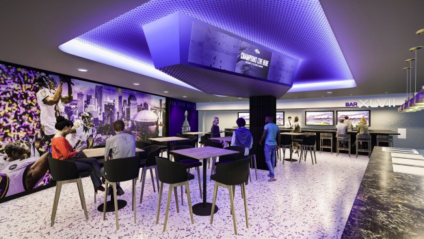 Renderings of phase 2 of the M&T Bank Stadium renovations. Champions Club is located behind the west end zone, the Champions Club will be home to two featured bars celebrating each of the Ravens' Super Bowl victories. Club membership offers a premium bar experience with all-inclusive food and beverage options and access to private restrooms throughout the game.