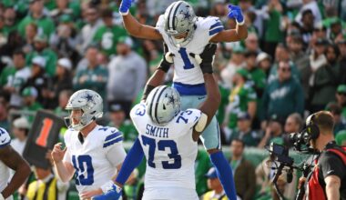 Tyler Smith, left guard and Jalen Tolbert, wide receiver; Dallas Cowboys