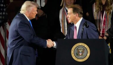 Nick Saban introduces Donald Trump at Alabama graduation