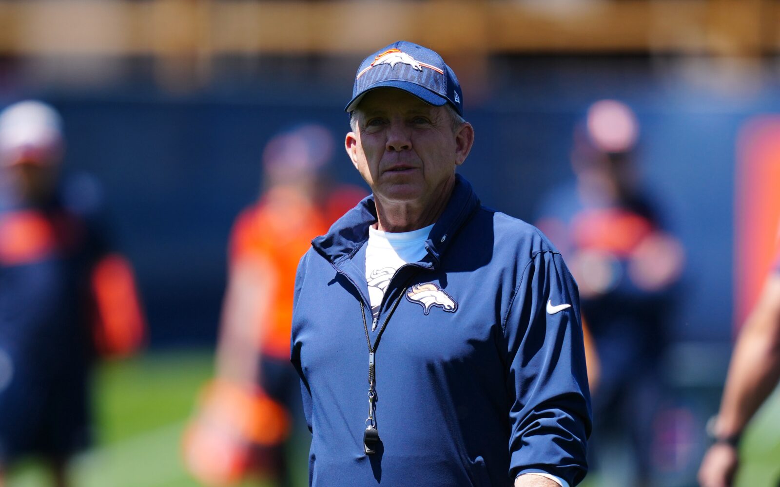 Sean Payton at Broncos rookie minicamp.