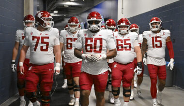 WSU Cougars pregame tunnel entrance Apple Cup UW Huskies 2024...