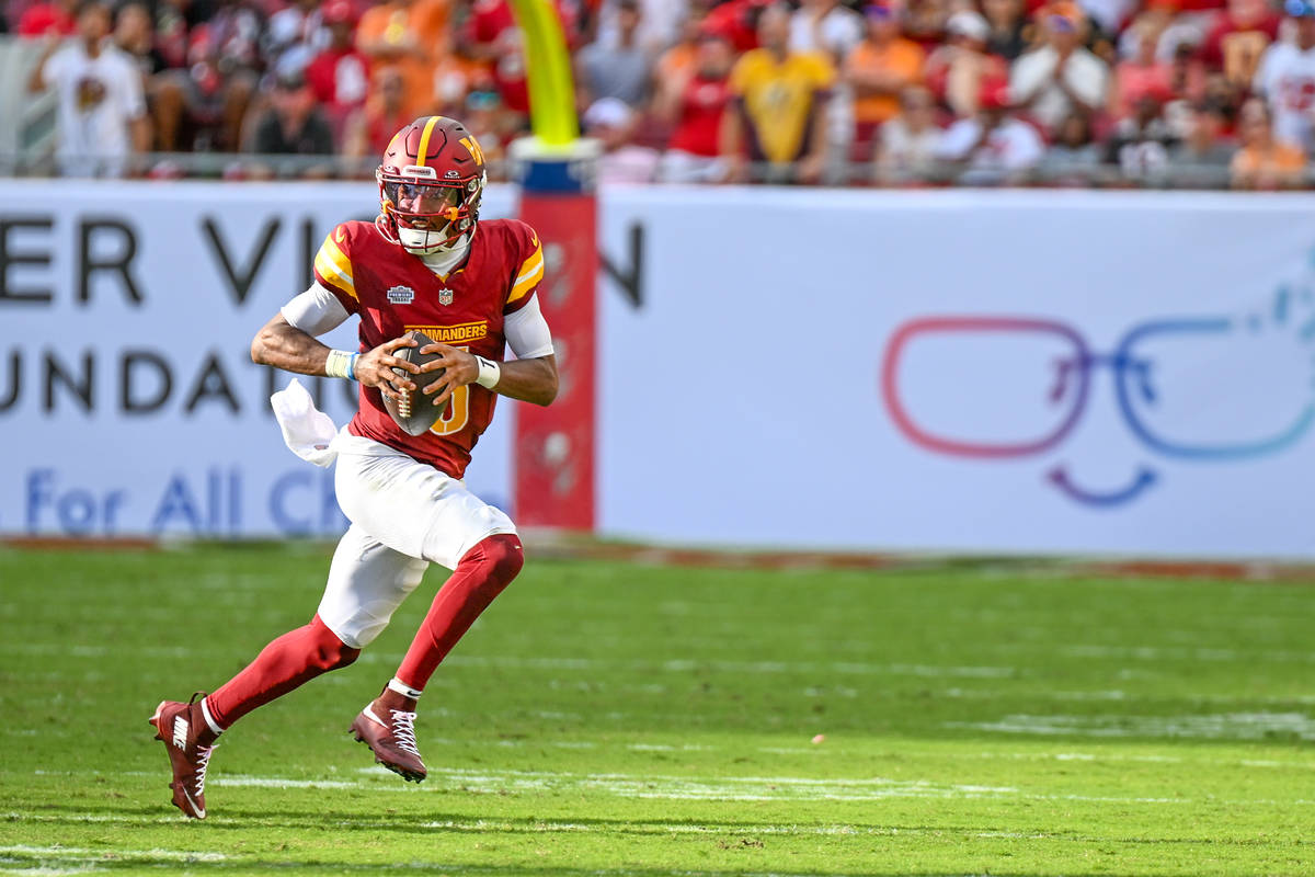 Image shows a Commanders player before playing in Spain