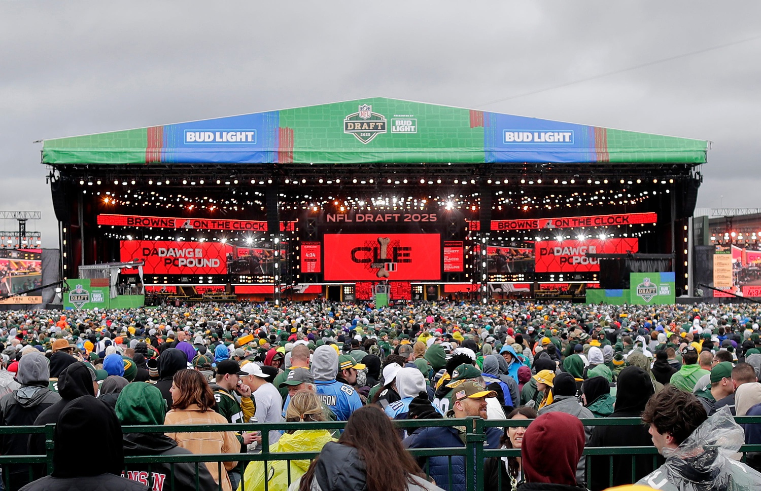 The second day of the NFL Draft presented by Bud Light at the Draft Theater Friday, April 25, 2025, outside of Lambeau Field in Green Bay, Wisconsin.