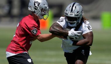 Jeanty practices for the first time as Raiders hope he's the answer to their rushing problems
