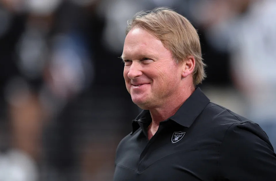 Former Las Vegas Raiders head coach and current Barstool Sports analyst Jon Gruden.Orlando Ramirez-Imagn Images