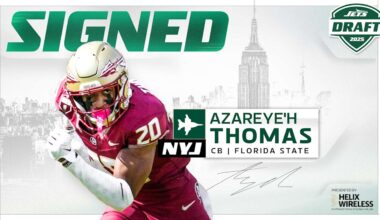 Jets Sign Florida State CB Azareye'h Thomas to Rookie Contract