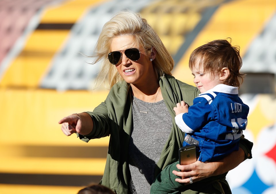Casey Foyt, daughter of Indianapolis Colts owner Jim Irsay, at a football game.