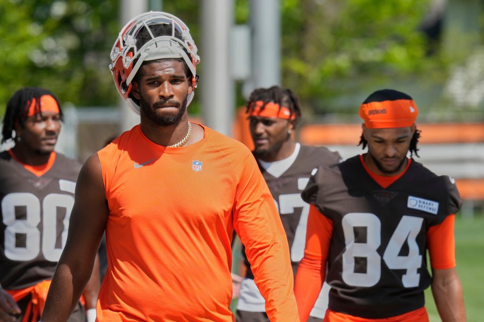 Shedeur Sanders, Cleveland Browns quarterback, at rookie minicamp.