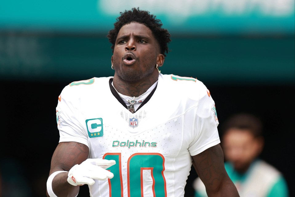 Tyreek Hill #10 of the Miami Dolphins.